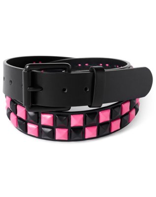 "Black and Pink Studded Belt"