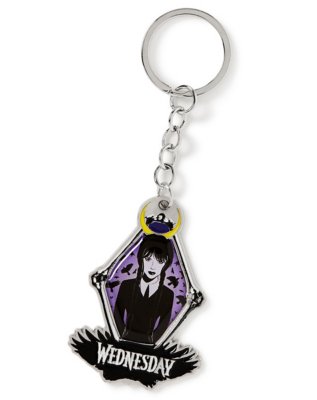 "Silver and Purple Wednesday Keychain - Wednesday"