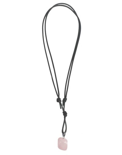 Rose Quartz Semi-Precious Stone Cord Necklace