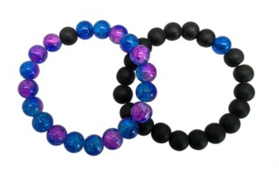 Multi-Pack Purple and Black Long Distance Beaded Bracelets - 2 Pack