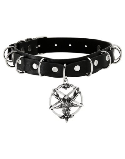 Baphomet Dangle Choker Necklace