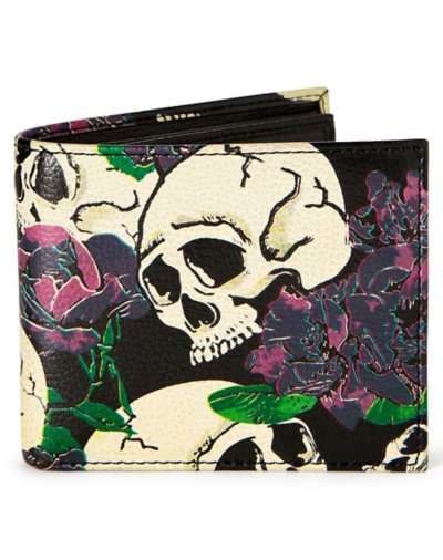 Skull &amp; Rose Bifold Wallet