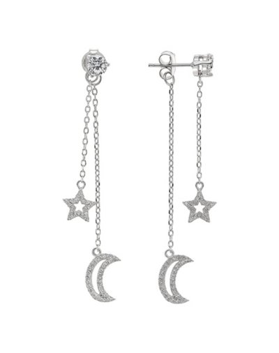 Silverton Moon and Star Dangle Earrings