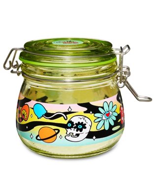 "Psychedelic Glass Jar - 16.9 oz."