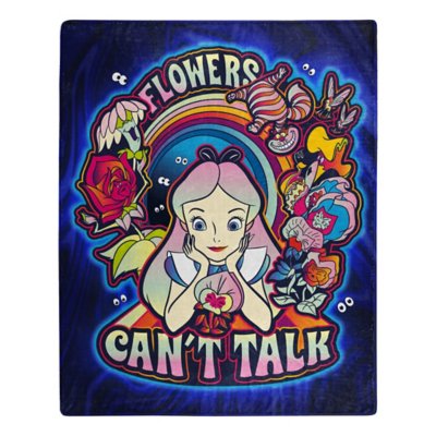 "Flowers Can't Talk Fleece Blanket - Alice in Wonderland"