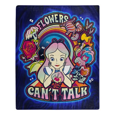 Flowers Can&#039;t Talk Fleece Blanket - Alice in Wonderland