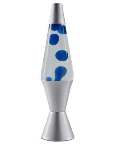 17 Inch Silver and Blue Lava Lamp