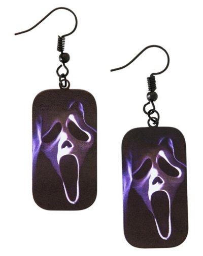 Ghost Face « Metal Card Dangle Earrings