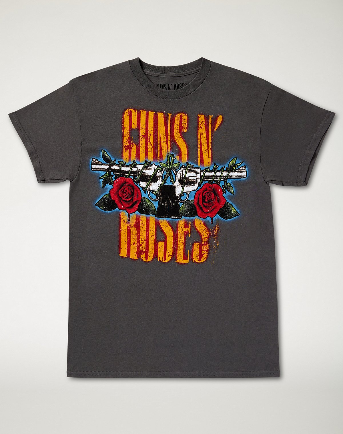 Gray Guns 'n Roses Logo T Shirt