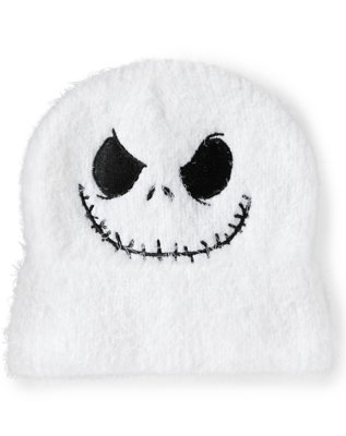 "Fuzzy Jack Skellington Face Beanie Hat - The Nightmare Before Christma"