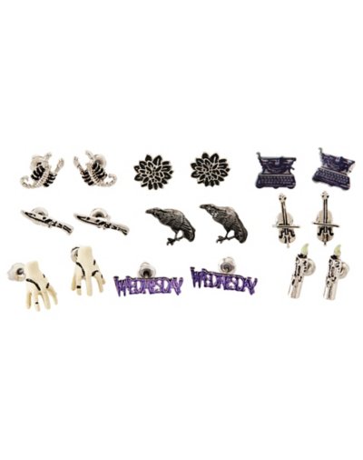 Multi-Pack Wednesday Post Earrings 9 Pack - Wednesday