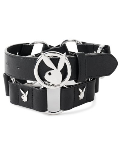 Playboy Bunny Silvertone Ring Belt