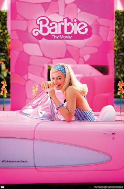 "Barbie Movie Car Poster - Barbie the Movie"