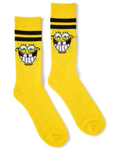 "Glow in the Dark SpongeBob SquarePants Crew Socks"