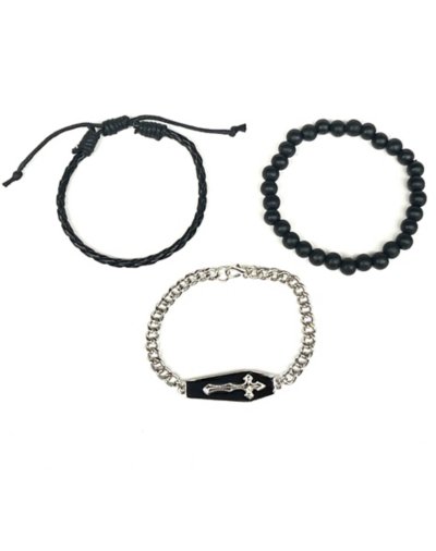 Multi-Pack Cord Bead and Coffin Bracelets - 3 Pack