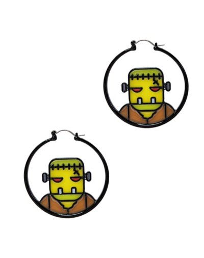 Frankenstein Stained Glass Dangle Earrings