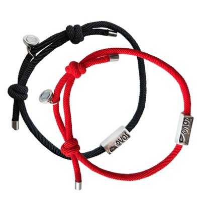 Black and Red Long Distance Cord Bracelets - 2 Pack