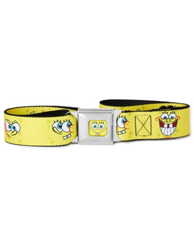 "Buckle-Down SpongeBob SquarePants Faces Seatbelt Belt"