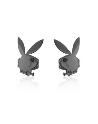 "Black Playboy Titanium Stud Earrings - 20 Gauge"