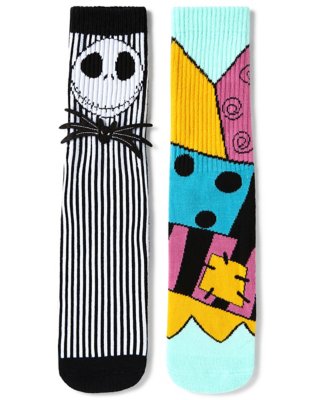 "Multi-Pack Jack and Sally Crew Socks 2 Pack - The Nightmare Before Chr"