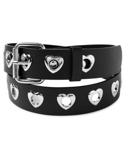 Black Heart Grommet Belt