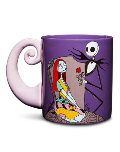 "Jack Skellington and Sally Curled Handle Coffee Mug 20 oz. - The Night"