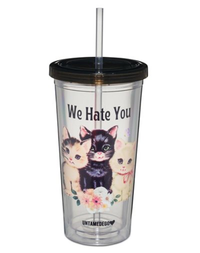 We Hate You Cup with Straw 16 oz. - Untamedego