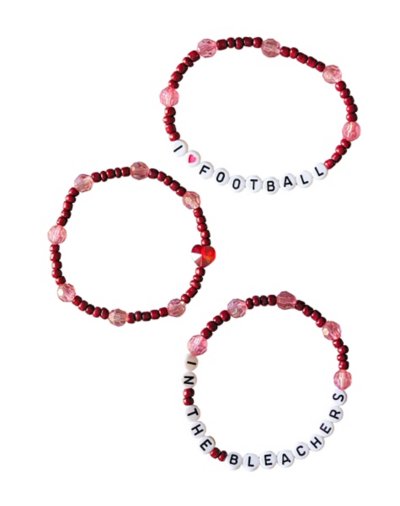 Multi-Pack I Heart Football Best Friend Bracelets - 3 Pack