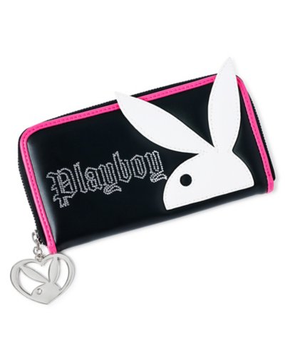 "Playboy Bunny 3D Pink and Black Zip Wallet"