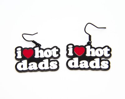 I Heart Hot Dads Dangle Earrings - Danny Duncan