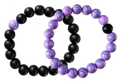 Black and Purple Beaded Long Distance Bracelets