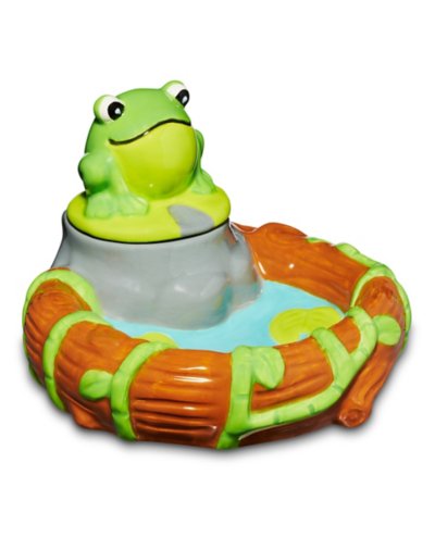 "Frog on Lilypad Ashtray and Storage Jar Set"