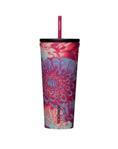 Floral Cup with Straw - 24 oz.