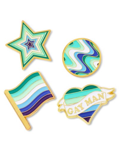 "Multi-Pack Gay Man Pride Pins - 4 Pack"