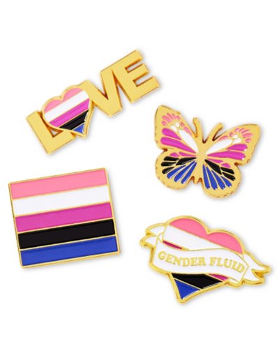 "Multi-Pack Genderfluid Pride Pins - 4 Pack"