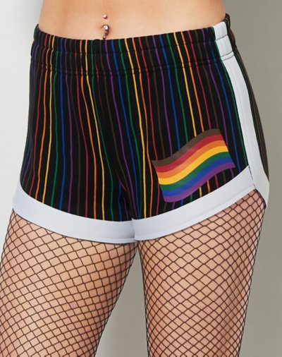 "Rainbow Pride Pinstripe Daddy Shorts"