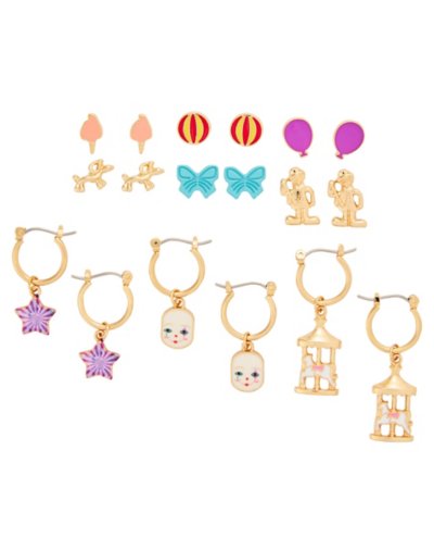 Multi-Pack Carousel Circus Earrings - 9 Pair