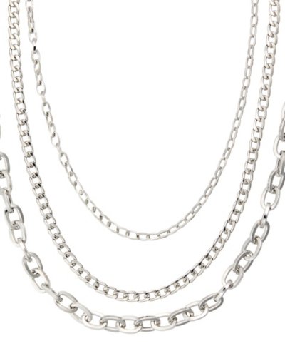 3 Row Cable Chain Necklace