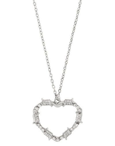 Barbed Wire Heart Pendant Necklace