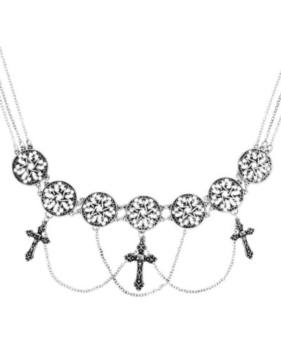 Drape Cross Chain Choker Necklace