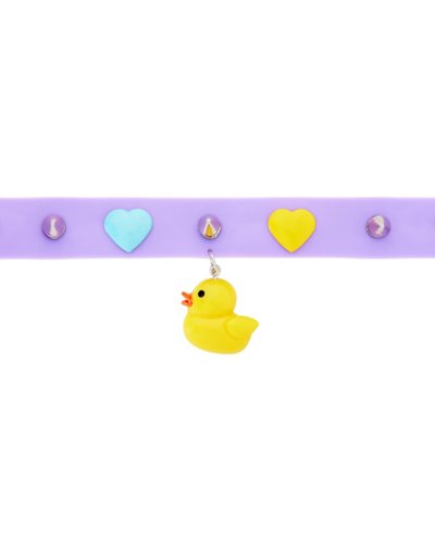 Rubber Duck Heart Spiked Choker Necklace