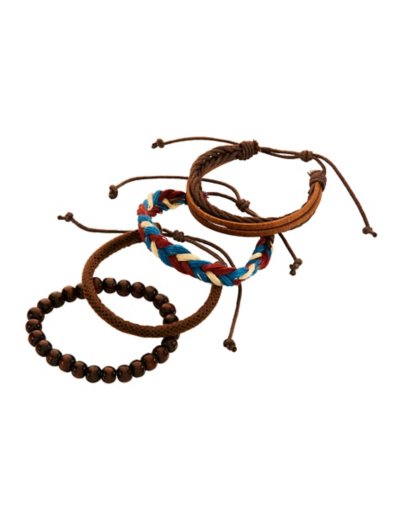 Multi-Pack Braided and Beaded Bracelets - 6 Pack