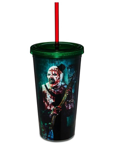 Art the Clown Holding Weapon Cup with Straw 20 oz. - Terrifier