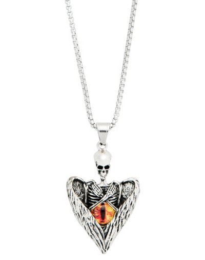 Skull Wing Pendant Necklace