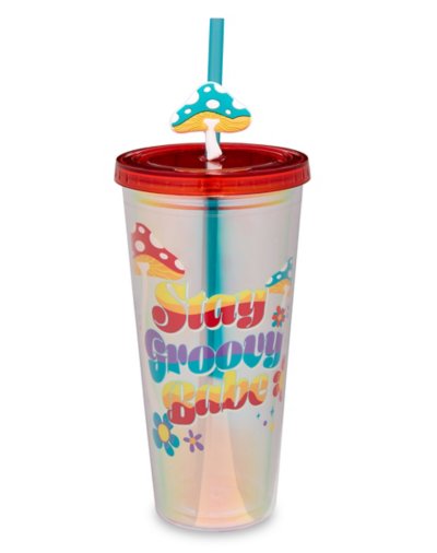 Stay Groovy Babe Mushroom Cup with Straw and Topper - 22 oz.