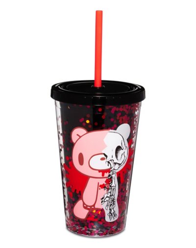 "Gloomy Bear Skeleton Cup with Straw - 16 oz."