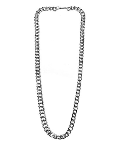 Silvertone Cut Curb Chain Necklace