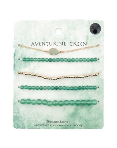 Multi-Pack Aventurine Green Beaded Bracelets - 5 Pack