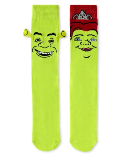 "3D Shrek and Fiona Crew Socks"