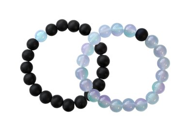 Black and Opalescent Long Distance Bracelets